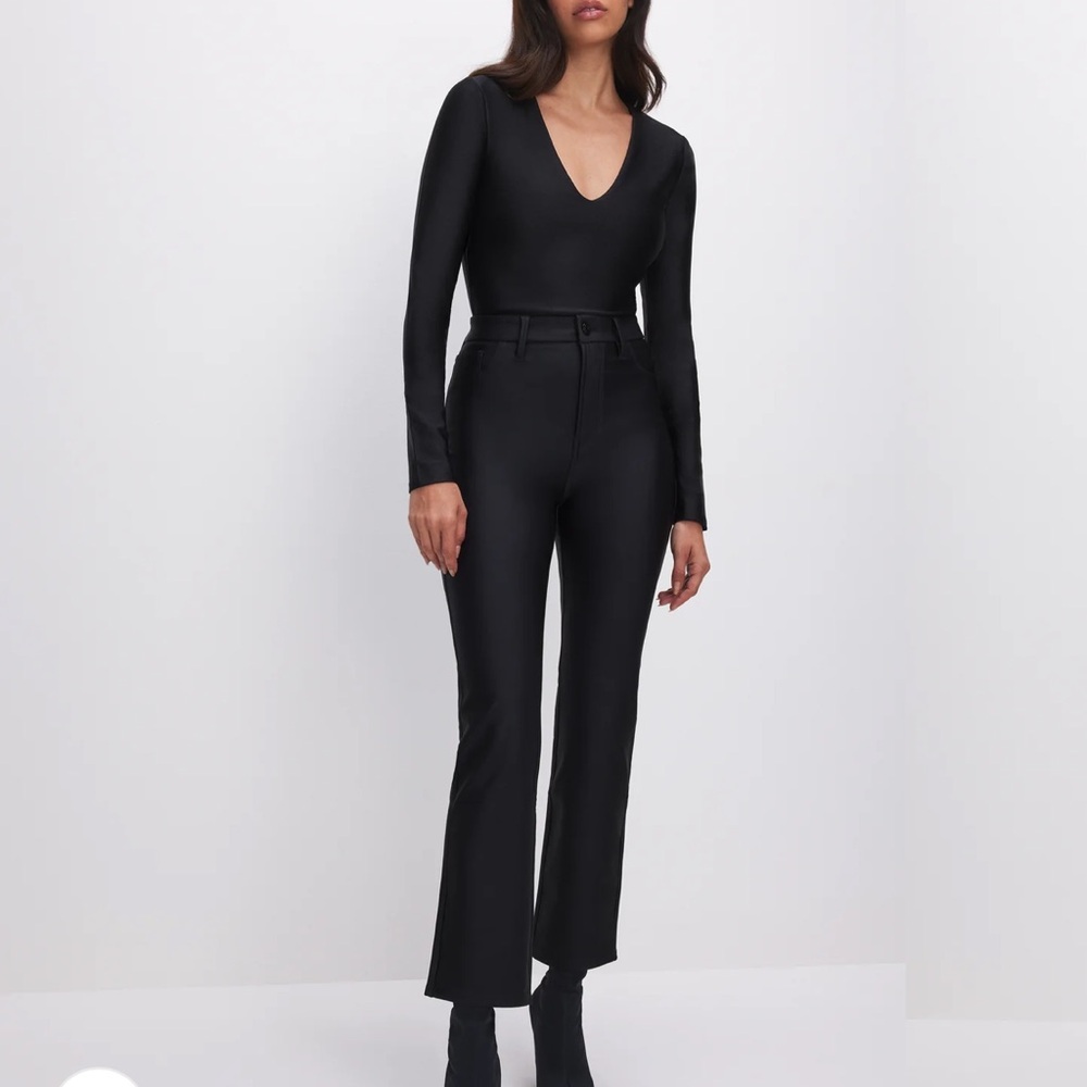 Good American Compression Shine Straight Pants